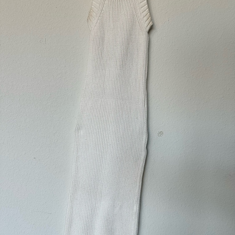 White Knit Sleeveless Dress